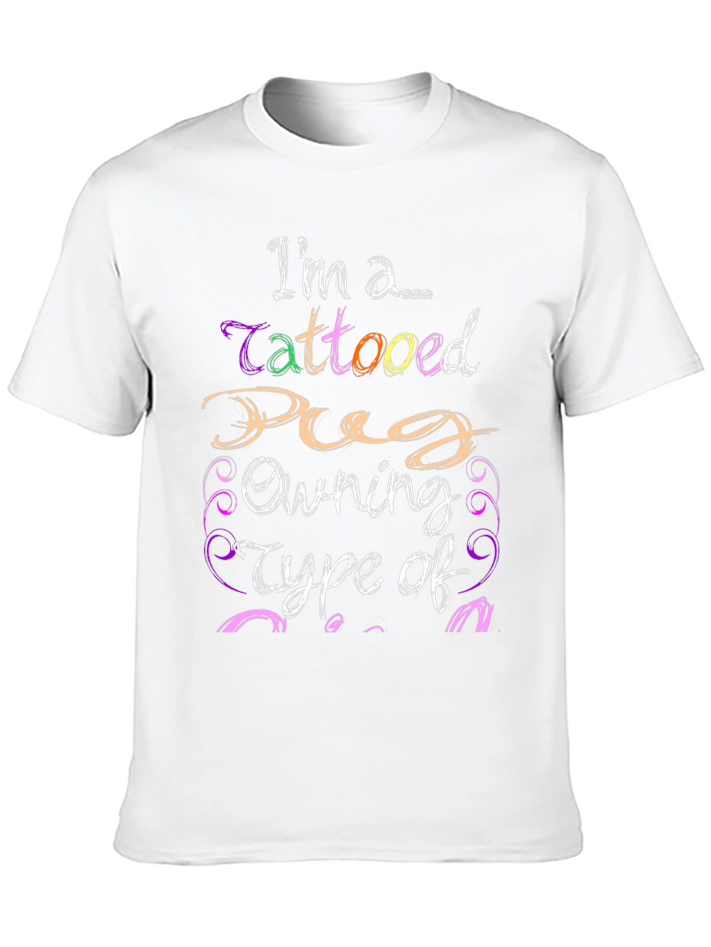 Tattooed Pug Owner Black Graphic T-Shirt
