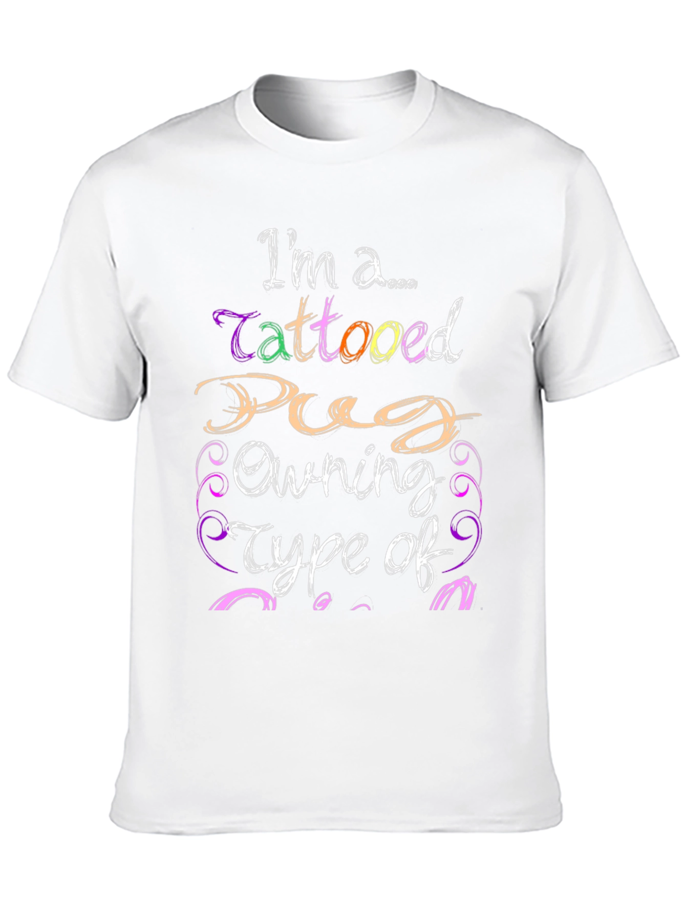 Tattooed Pug Owner Black Graphic T-Shirt