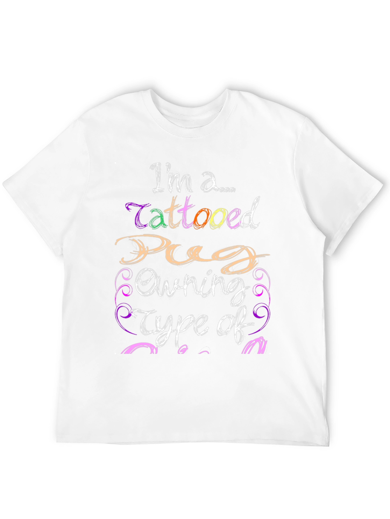 Tattooed Pug Owner Black Graphic T-Shirt