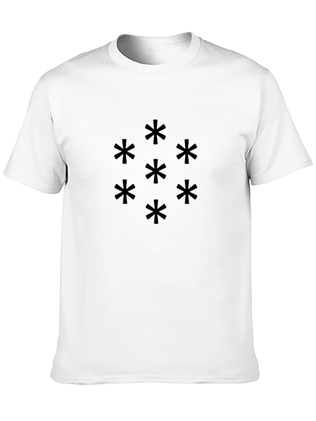 Geometric Asterisk Pattern Black T-Shirt