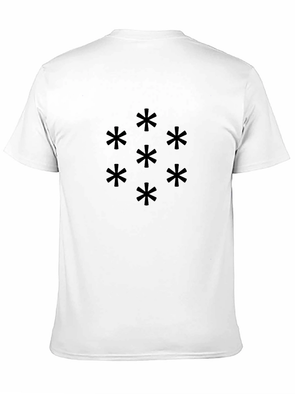 Geometric Asterisk Pattern Black T-Shirt