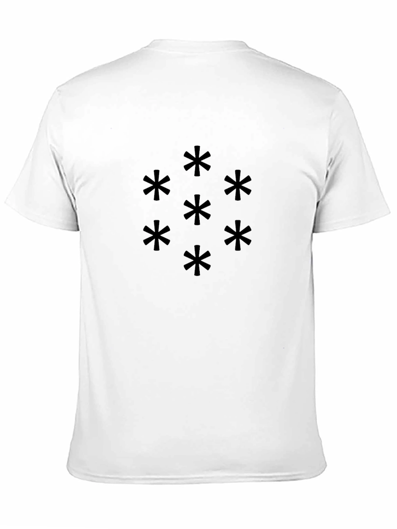 Geometric Asterisk Pattern Black T-Shirt