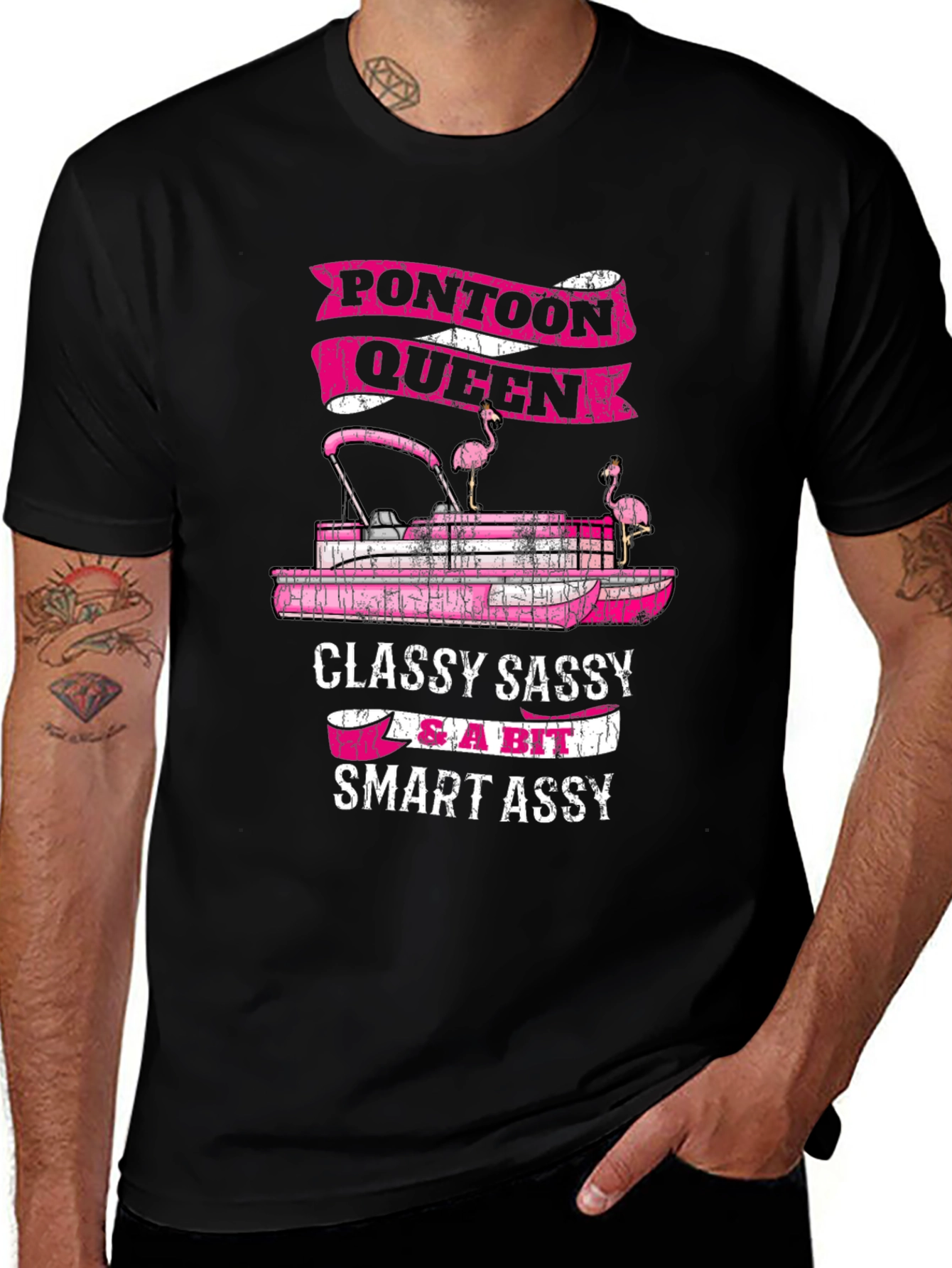 Pontoon Queen Graphic T-Shirt - Classy Sassy & Smart Assy