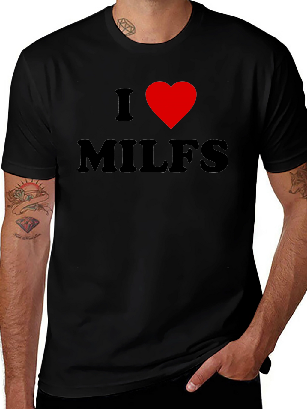 I Heart MILFS Graphic Tee - Bold Black T-Shirt