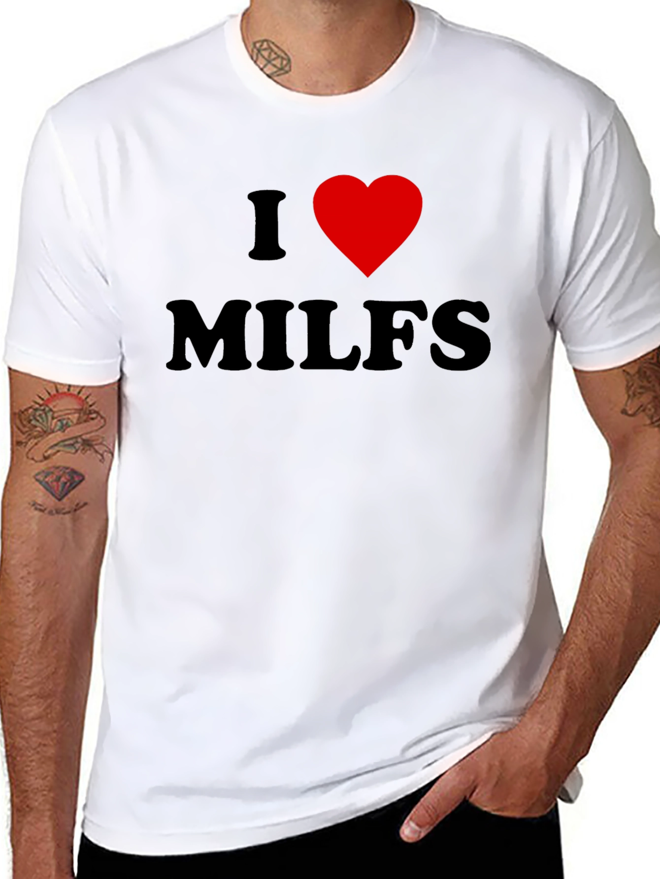 I Heart MILFS Graphic Tee - Bold Black T-Shirt