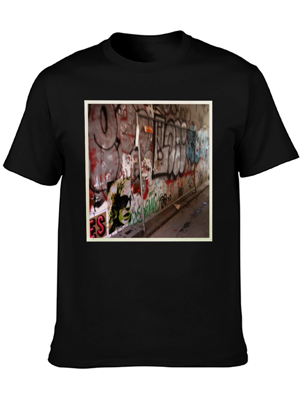 Graffiti Art Print Black T-Shirt