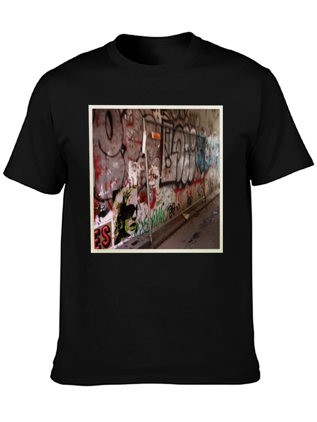 Graffiti Art Print Black T-Shirt