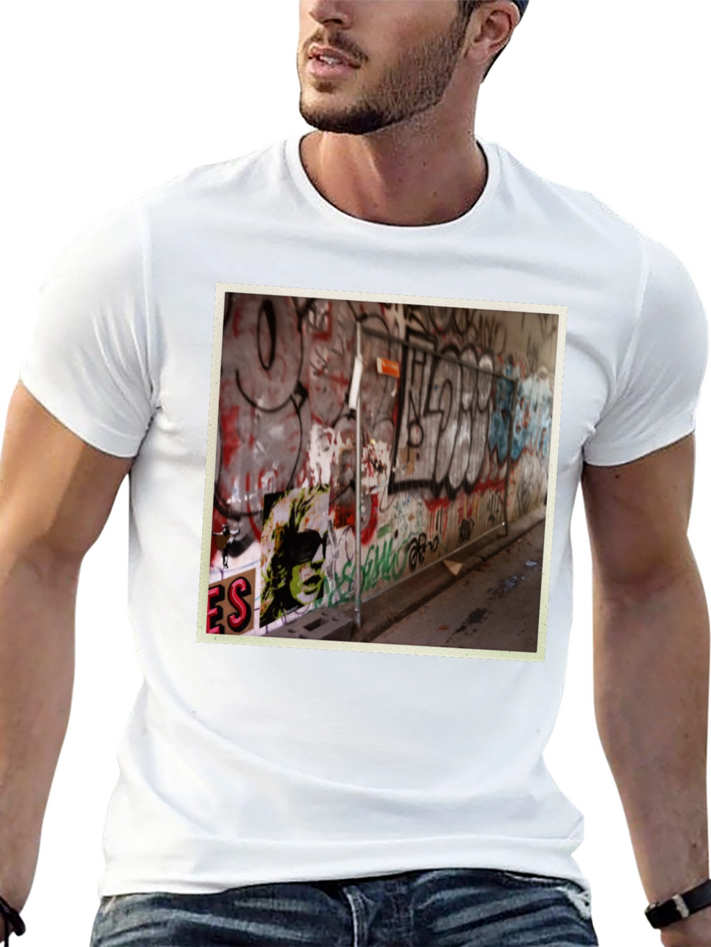 Graffiti Art Print Black T-Shirt