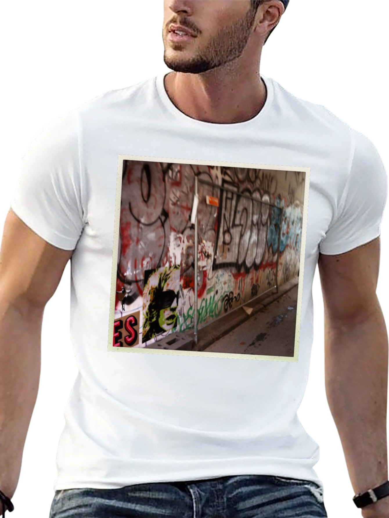 Graffiti Art Print Black T-Shirt