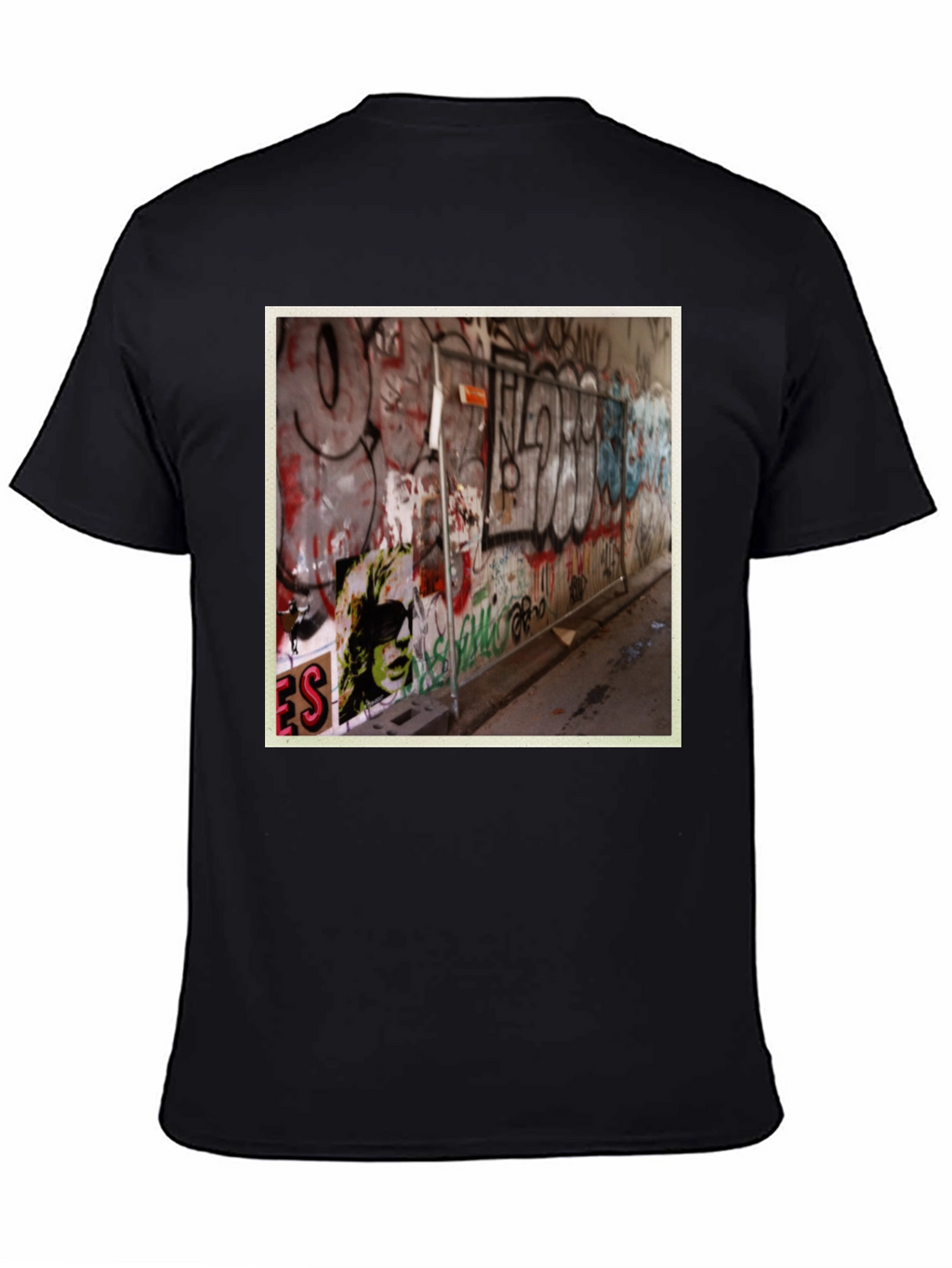 Graffiti Art Print Black T-Shirt