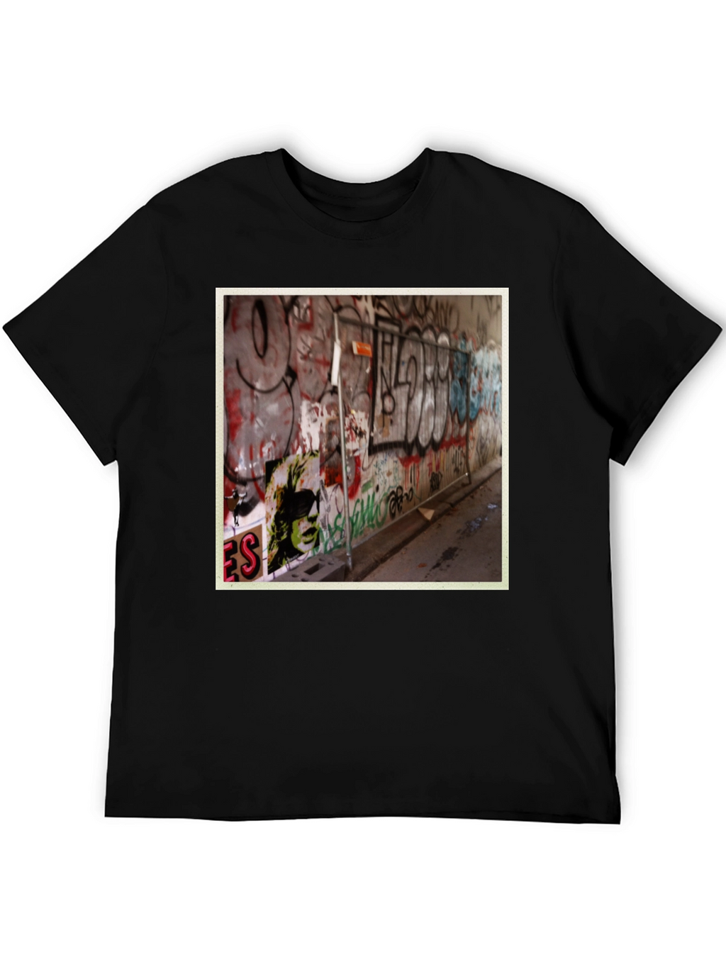 Graffiti Art Print Black T-Shirt