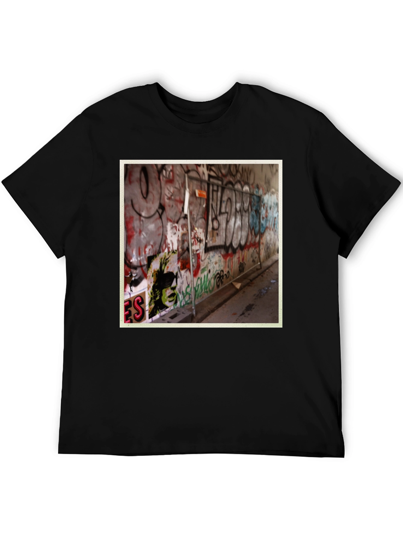 Graffiti Art Print Black T-Shirt