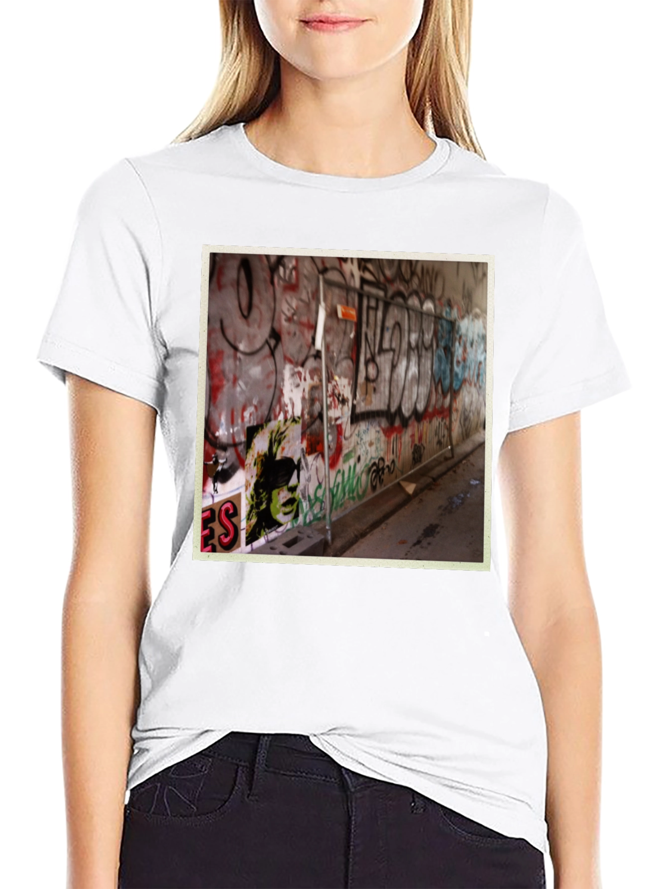 Graffiti Art Print Black T-Shirt