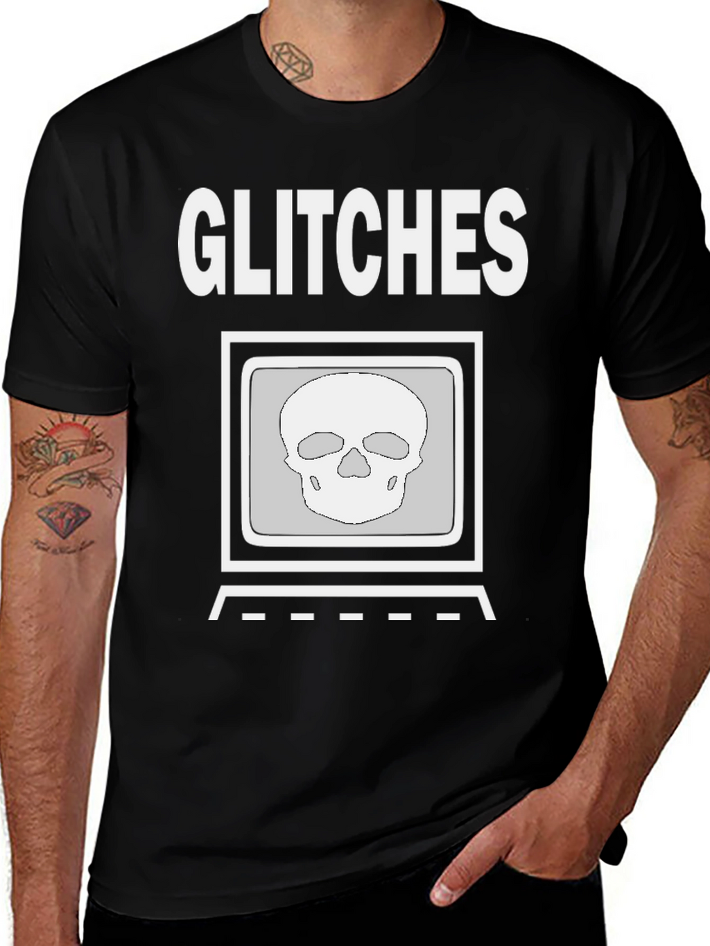 Glitch Skull Graphic Tee - Modern Streetwear Shirt