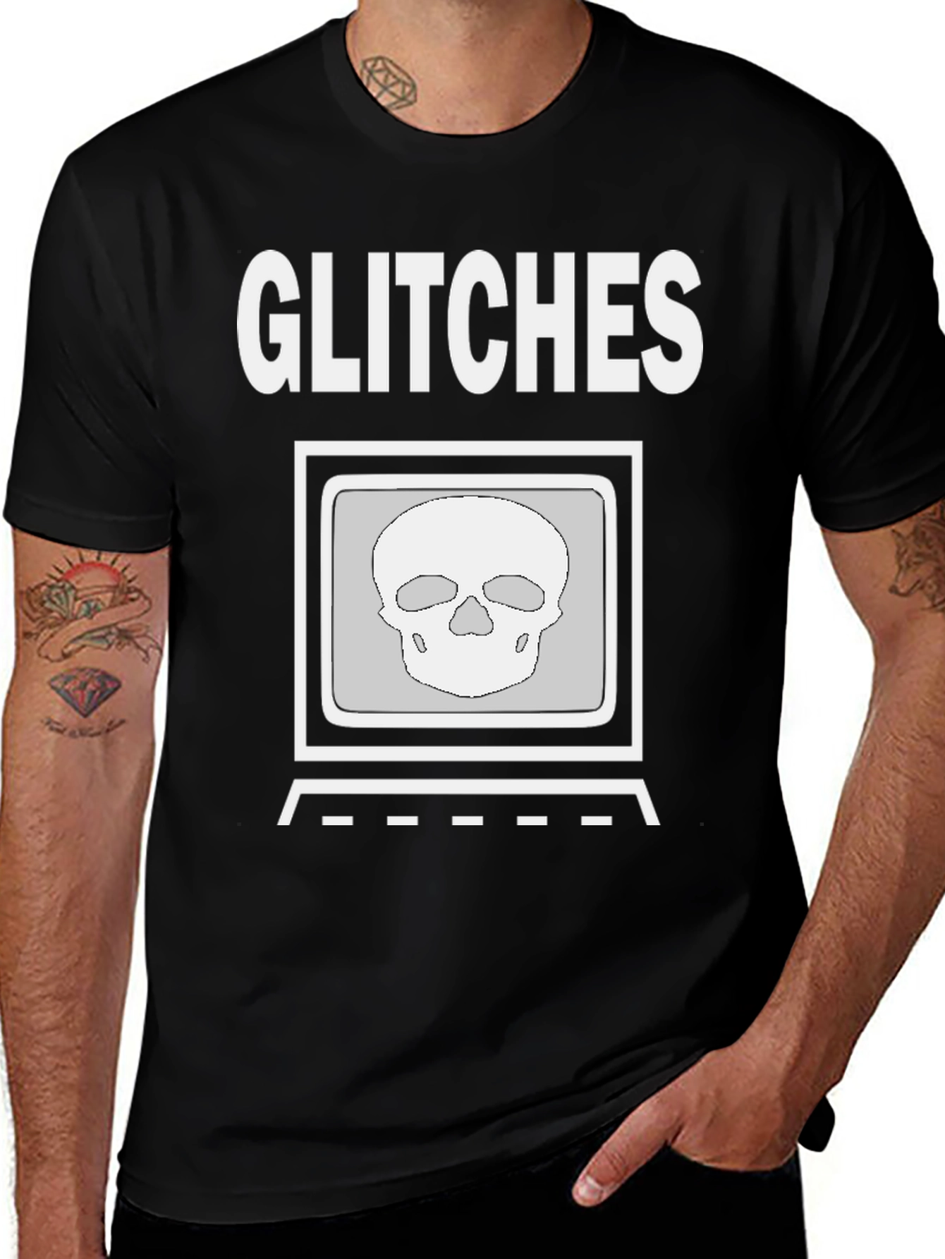 Glitch Skull Graphic Tee - Modern Streetwear Shirt