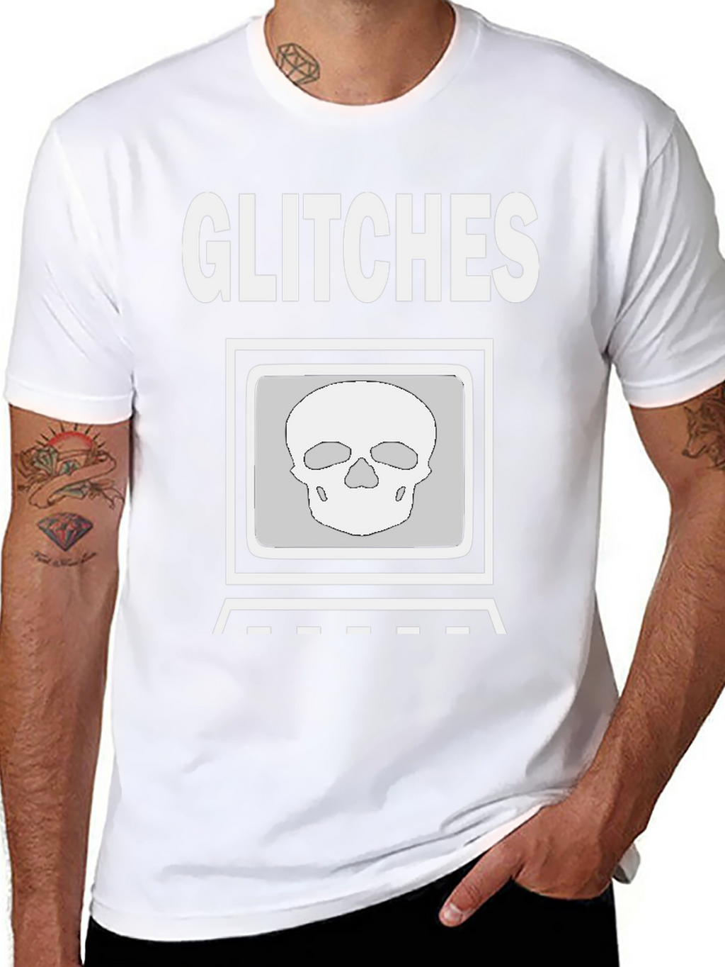 Glitch Skull Graphic Tee - Modern Streetwear Shirt