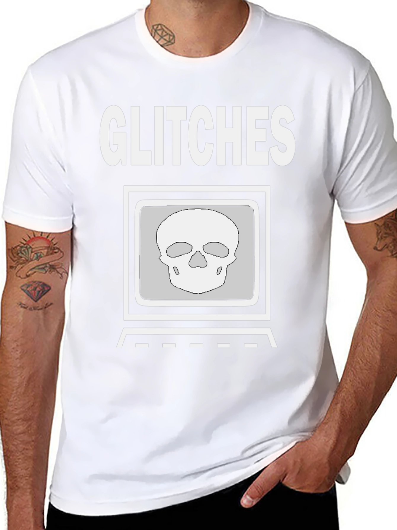 Glitch Skull Graphic Tee - Modern Streetwear Shirt