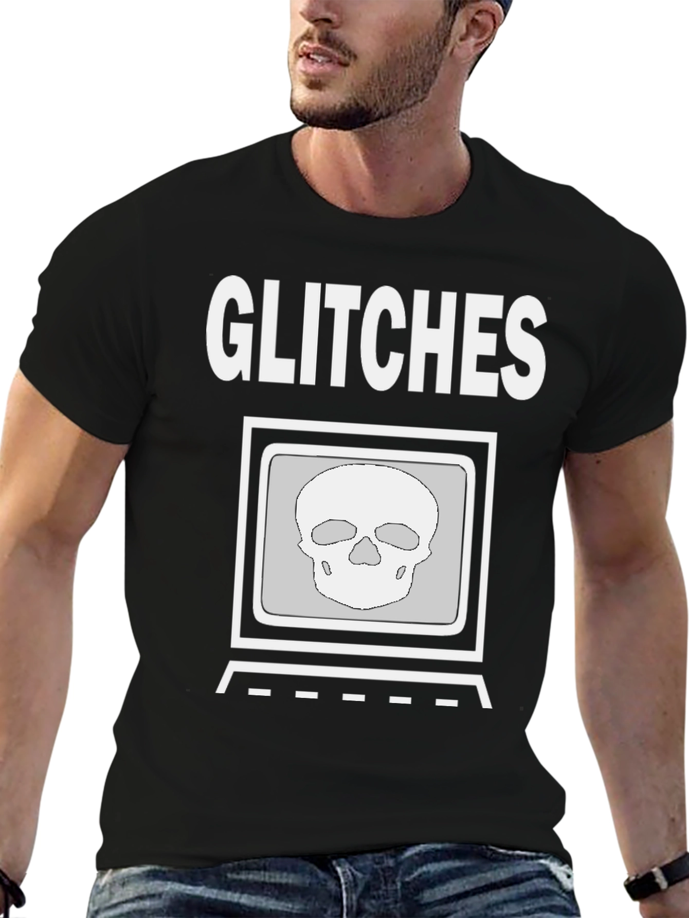 Glitch Skull Graphic Tee - Modern Streetwear Shirt
