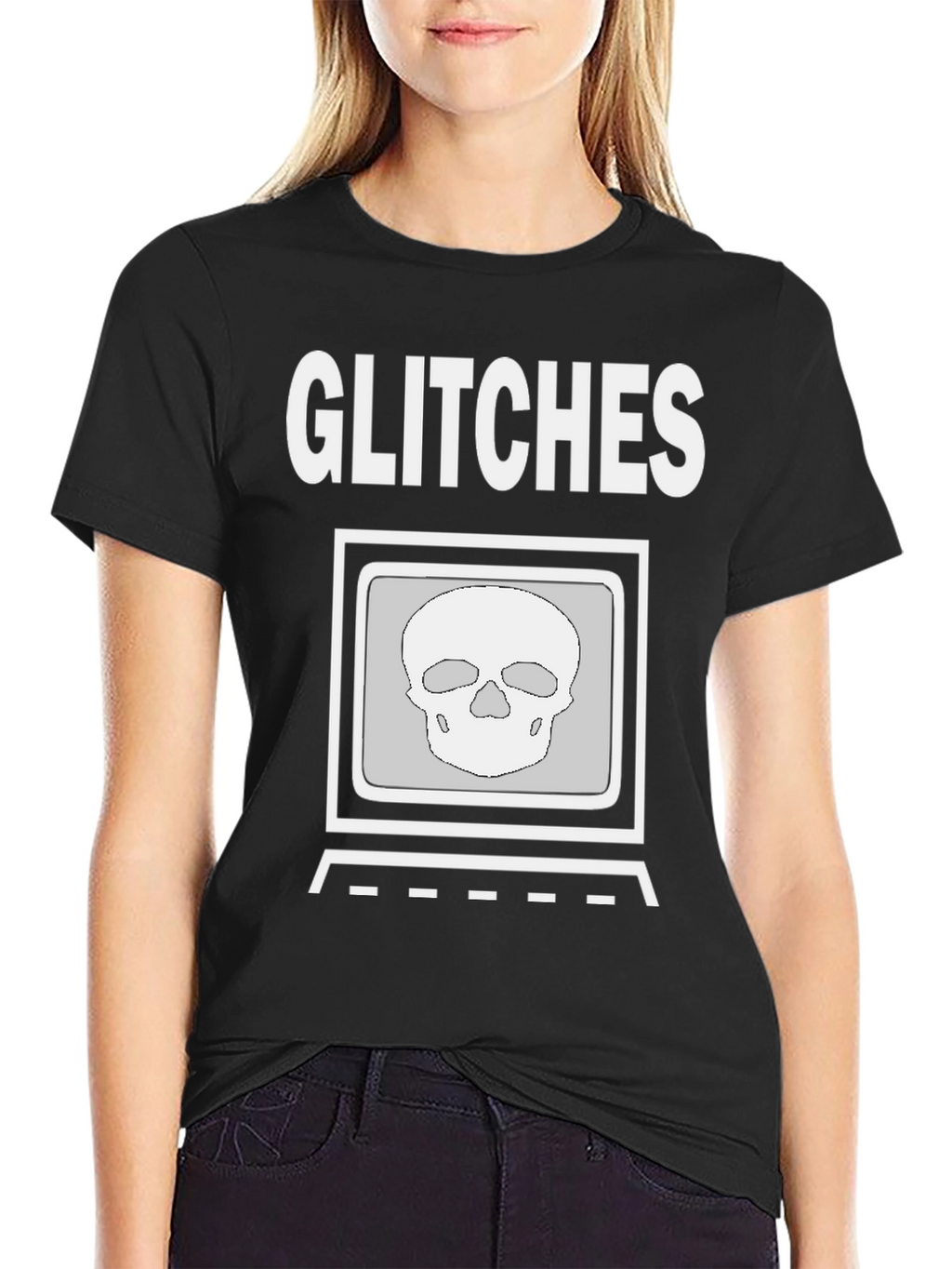 Glitch Skull Graphic Tee - Modern Streetwear Shirt