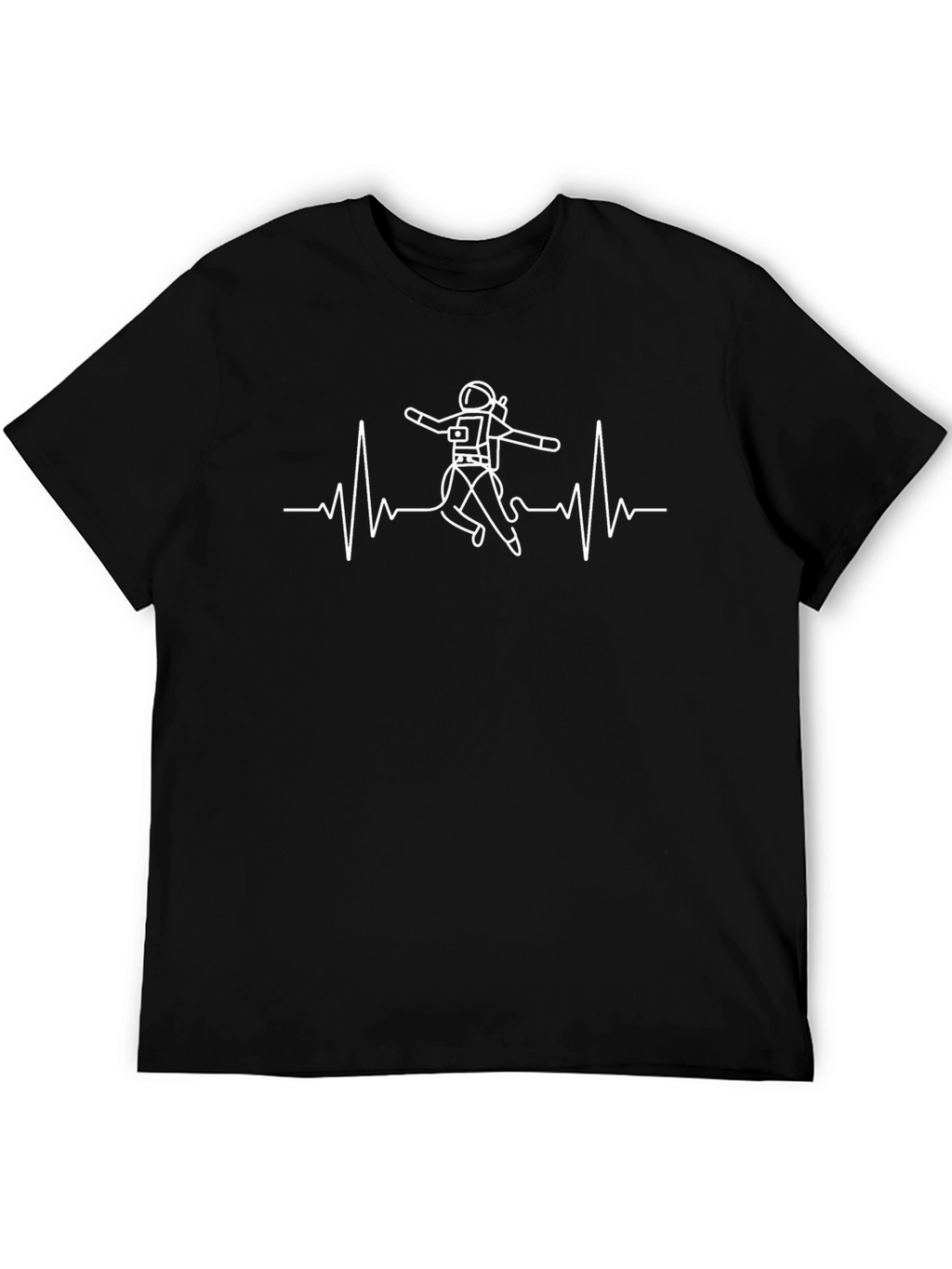 Astronaut Heartbeat Graphic Tee - Black