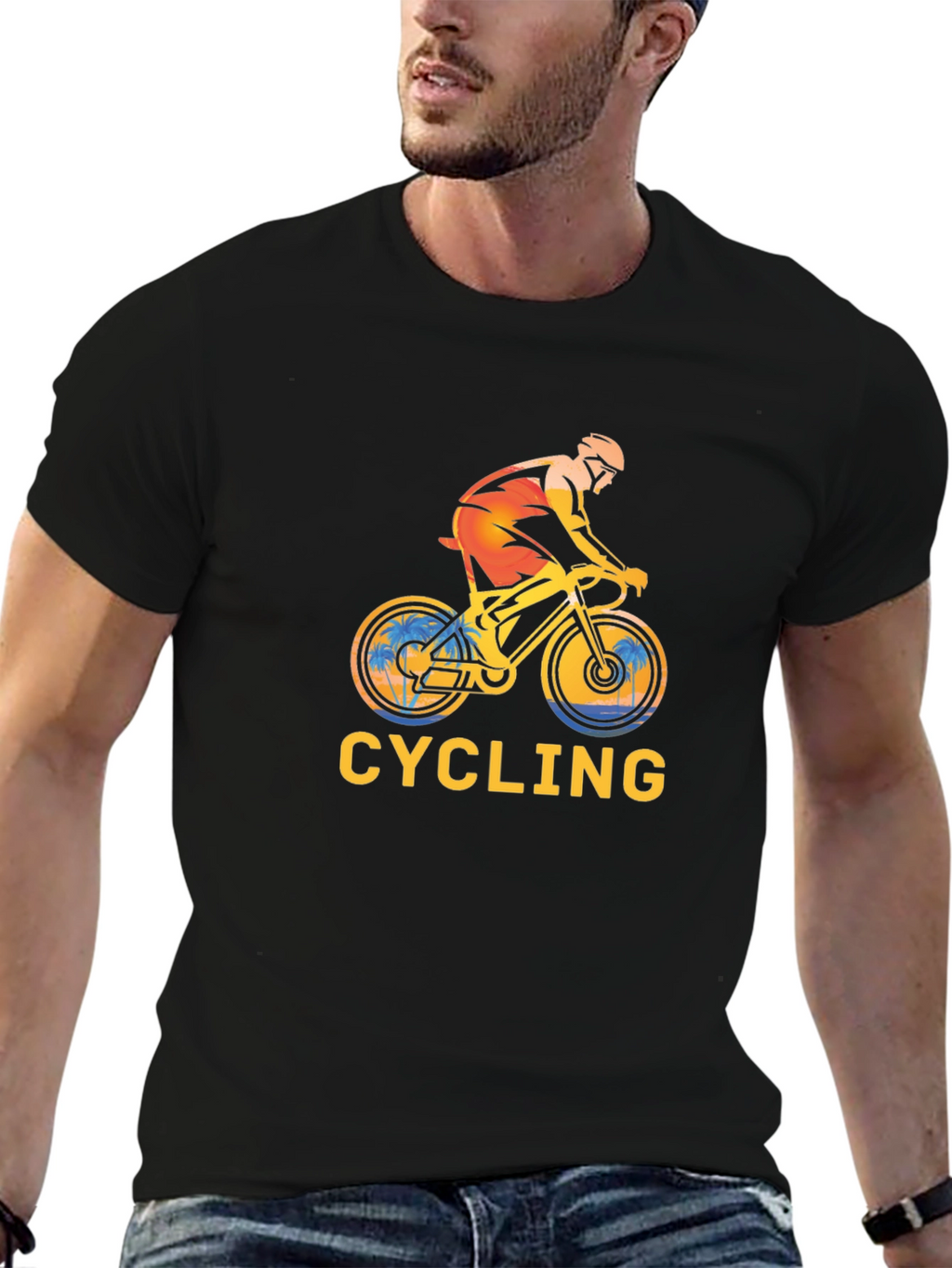 Cycling Graphic Black T-Shirt