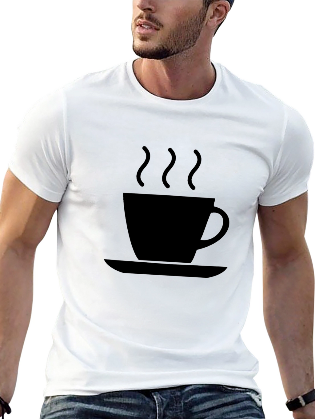 Coffee Cup Graphic Black T-Shirt - Stylish Casual Wear