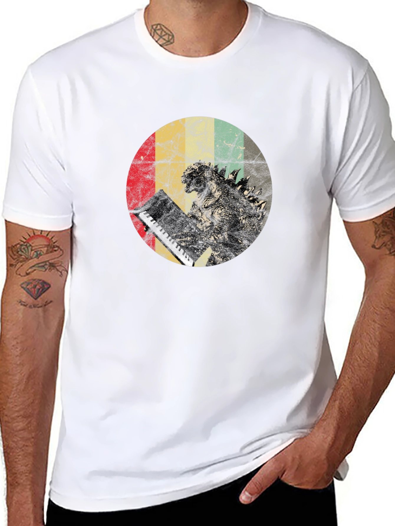 Godzilla Keyboardist Graphic Tee