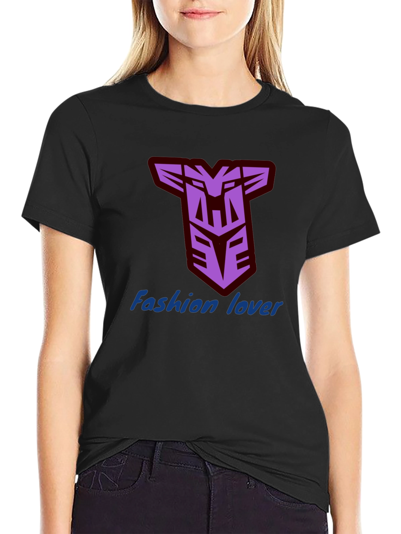 Mens Black T-Shirt with Decepticon Logo