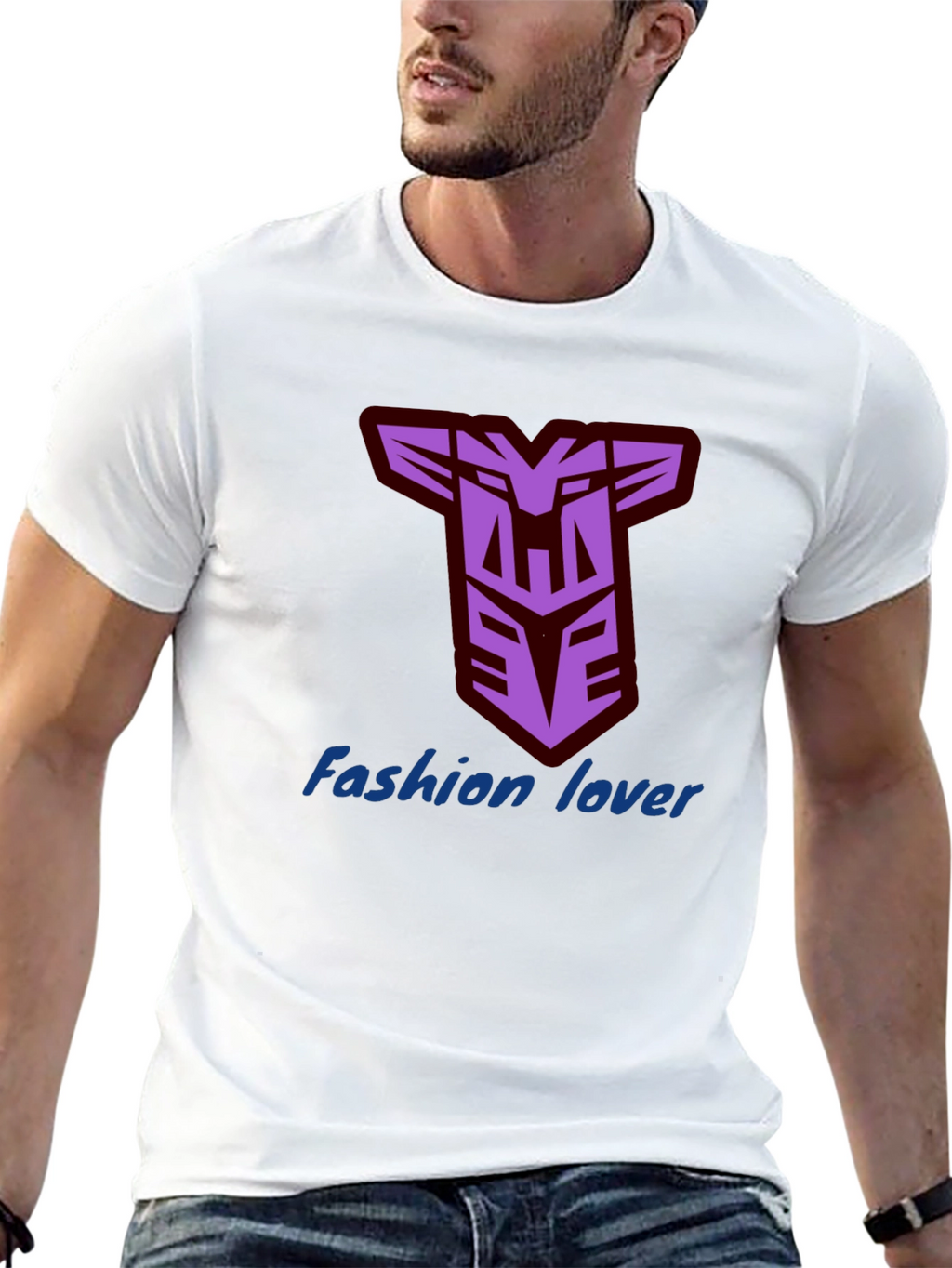 Mens Black T-Shirt with Decepticon Logo