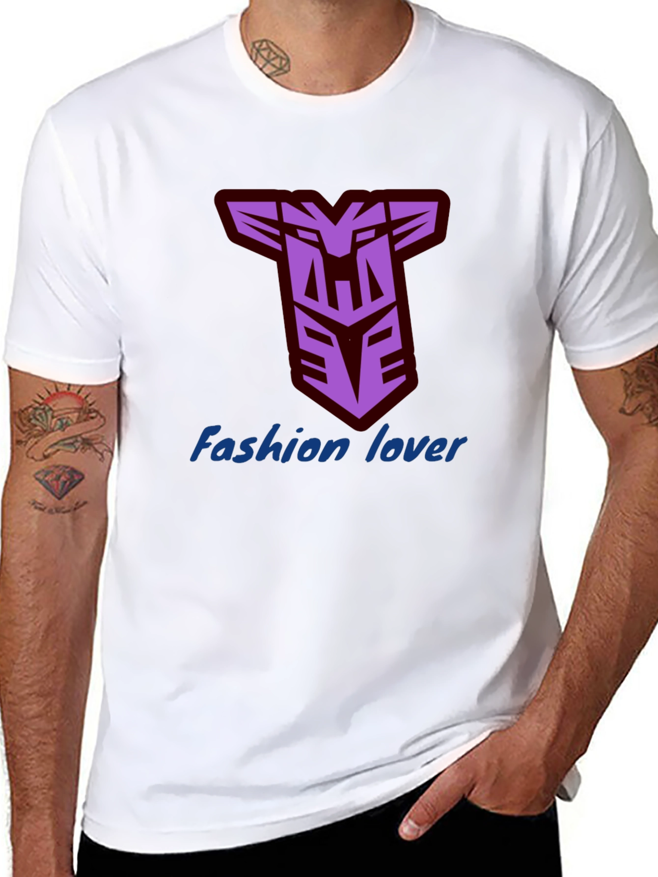 Mens Black T-Shirt with Decepticon Logo