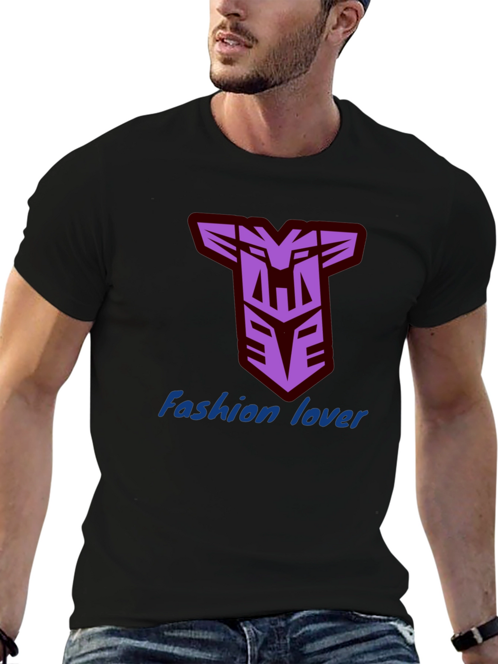 Mens Black T-Shirt with Decepticon Logo