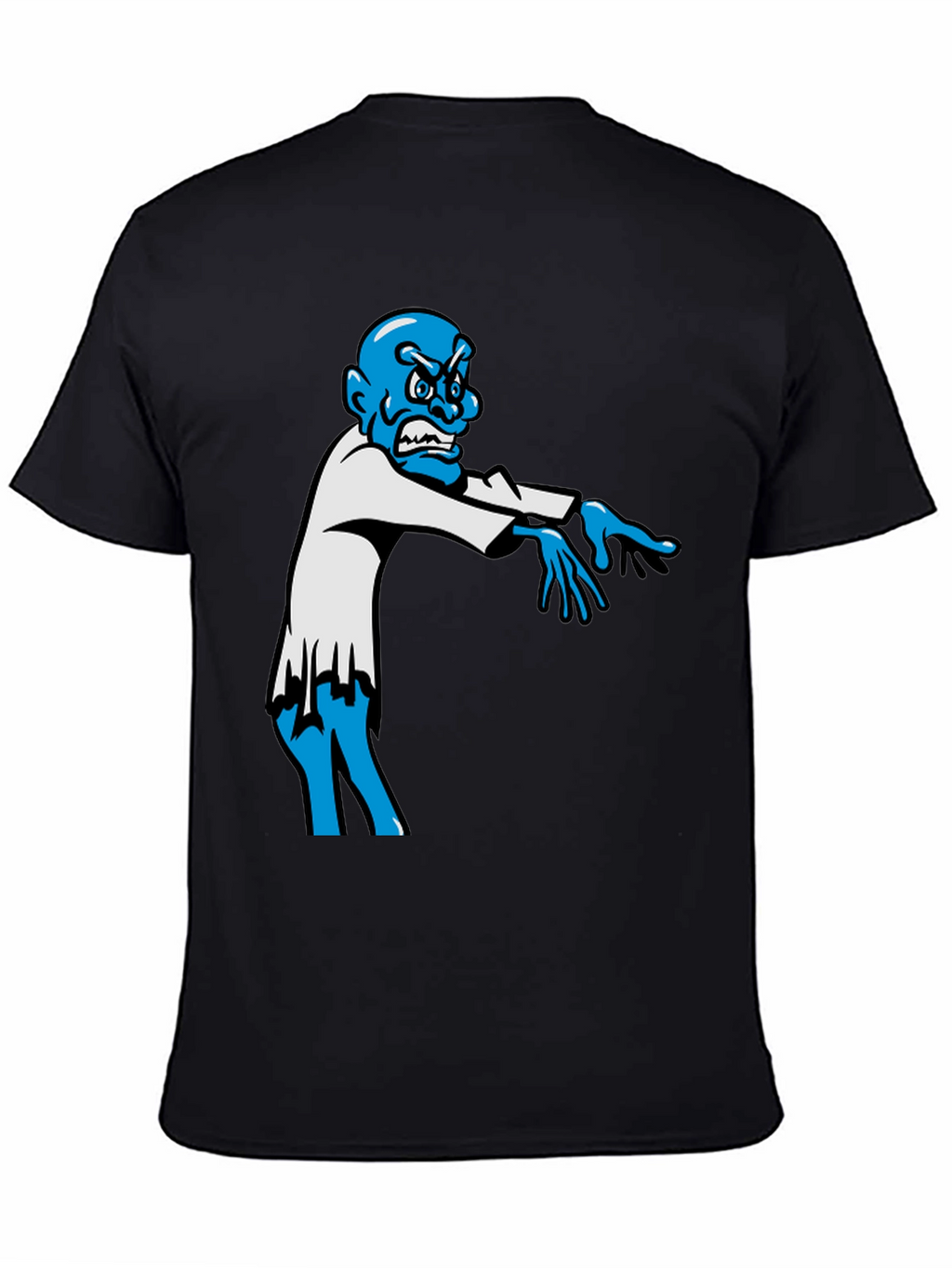 Zombie Graphic T-Shirt - Blue Character on Black Tee