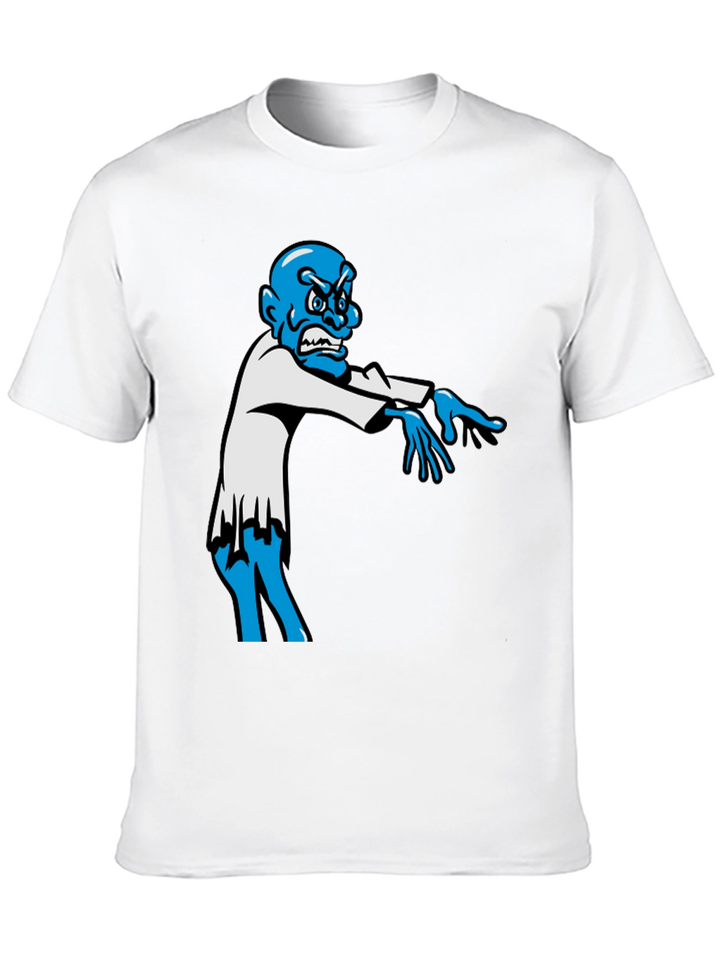 Zombie Graphic T-Shirt - Blue Character on Black Tee