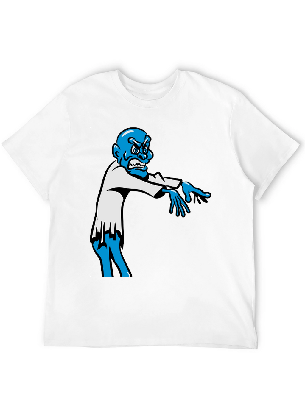Zombie Graphic T-Shirt - Blue Character on Black Tee