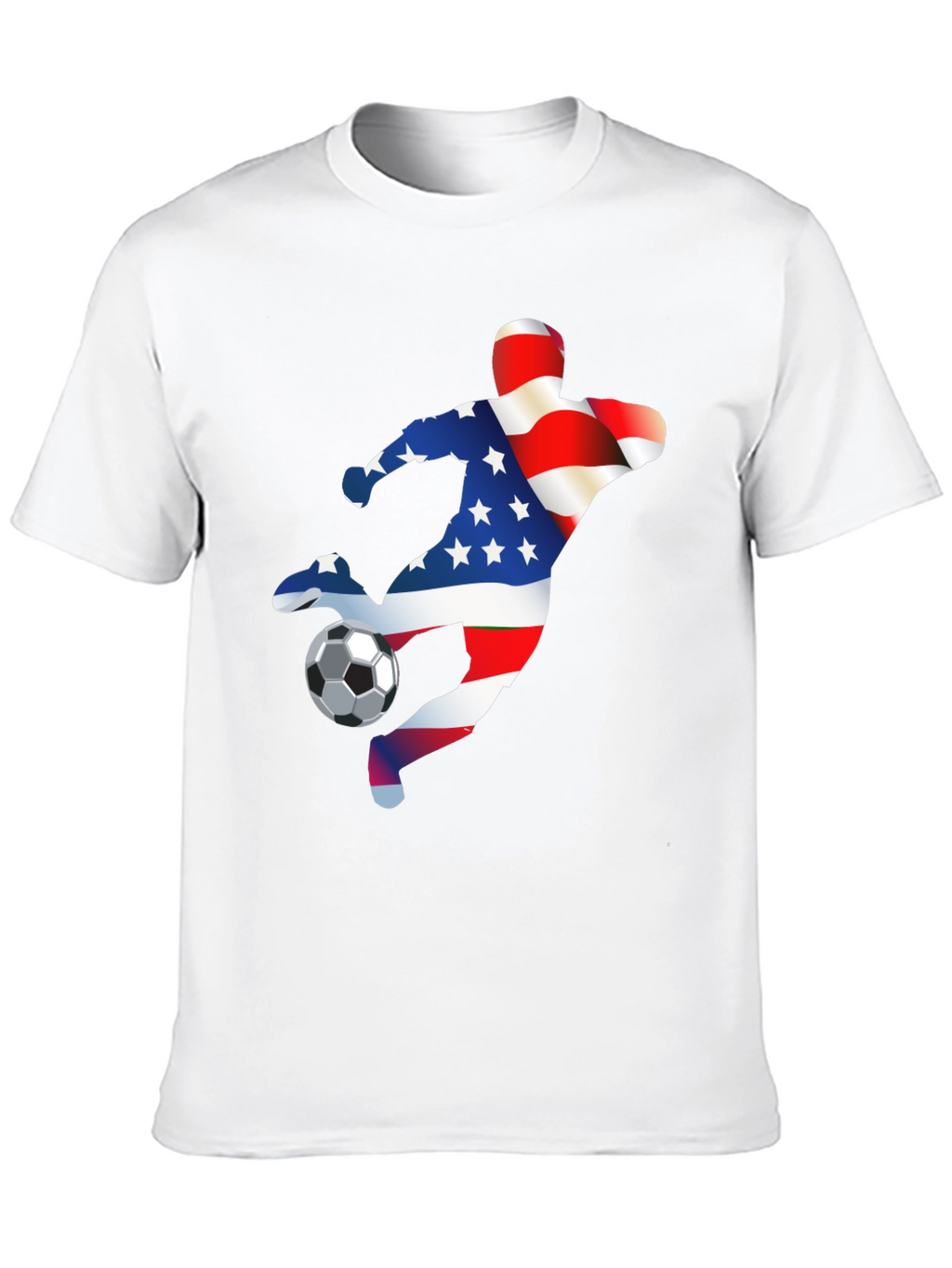 USA Soccer T-Shirt - Patriotic American Flag Design