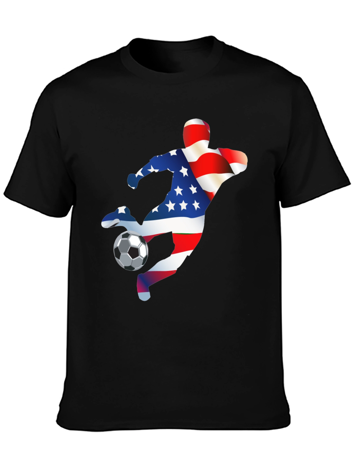 USA Soccer T-Shirt - Patriotic American Flag Design