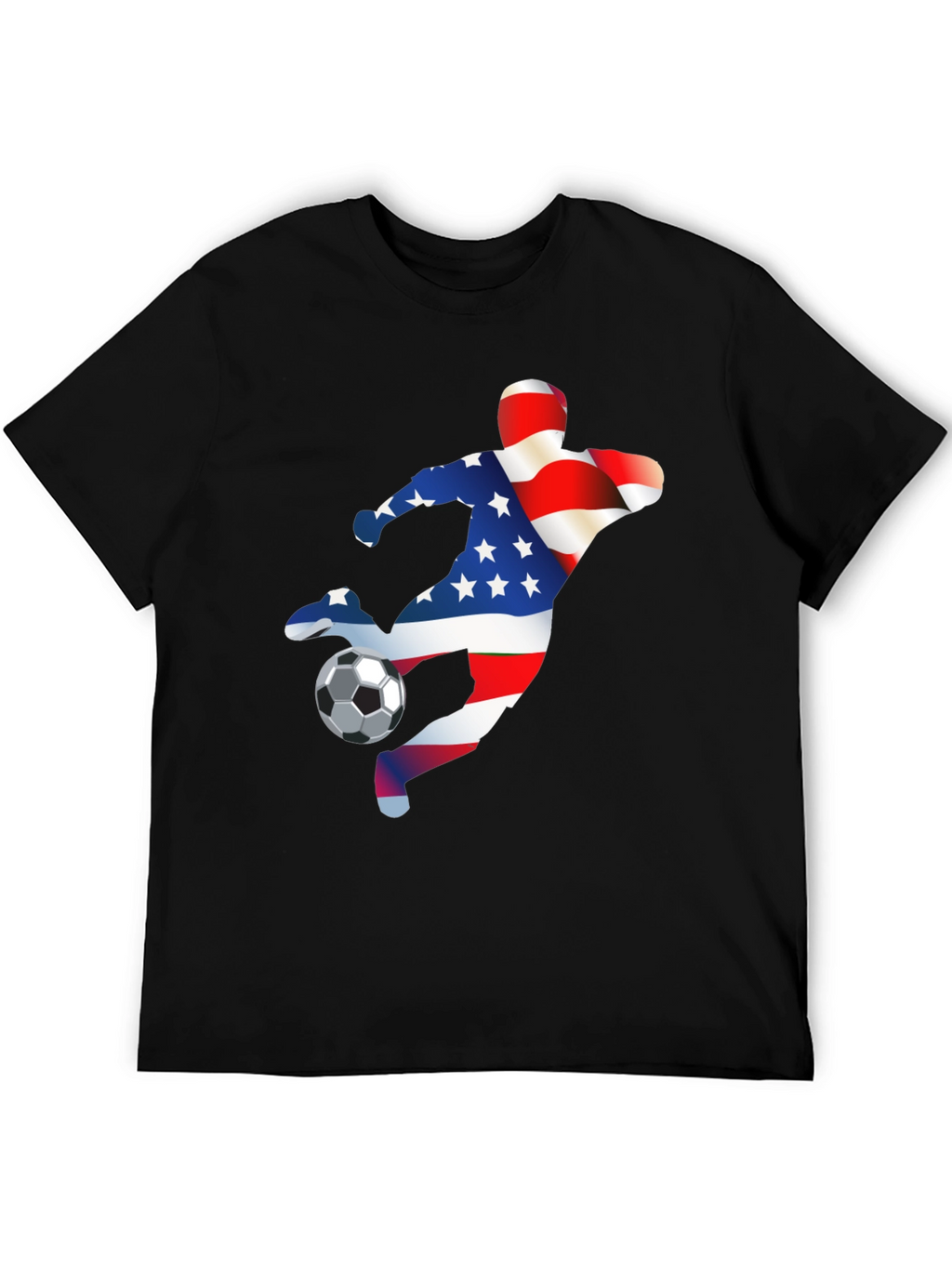 USA Soccer T-Shirt - Patriotic American Flag Design