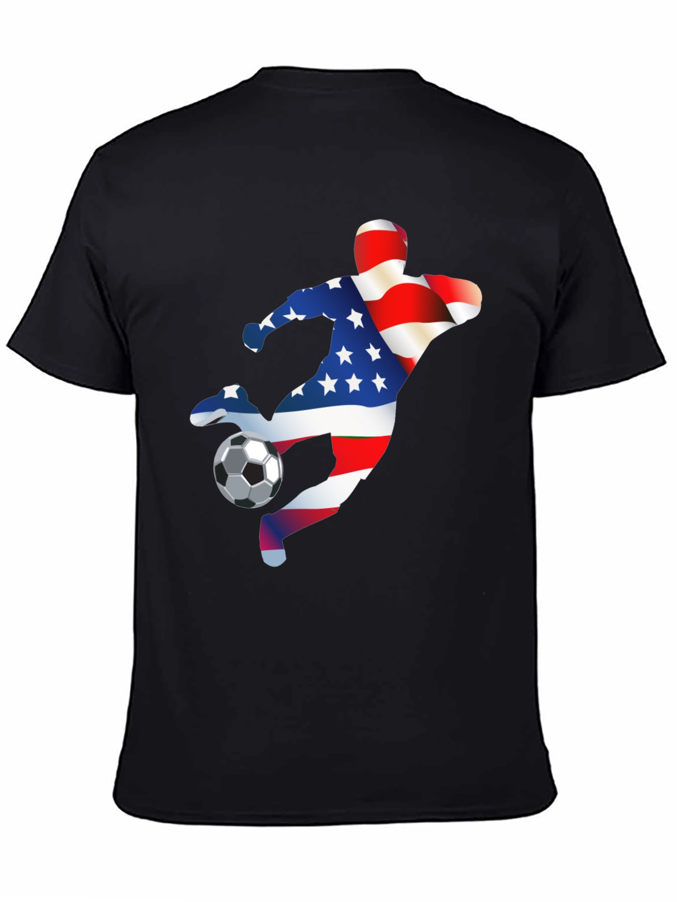 USA Soccer T-Shirt - Patriotic American Flag Design