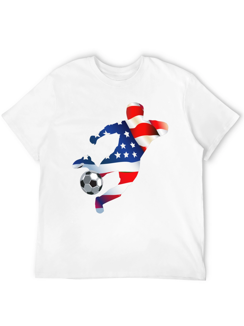 USA Soccer T-Shirt - Patriotic American Flag Design