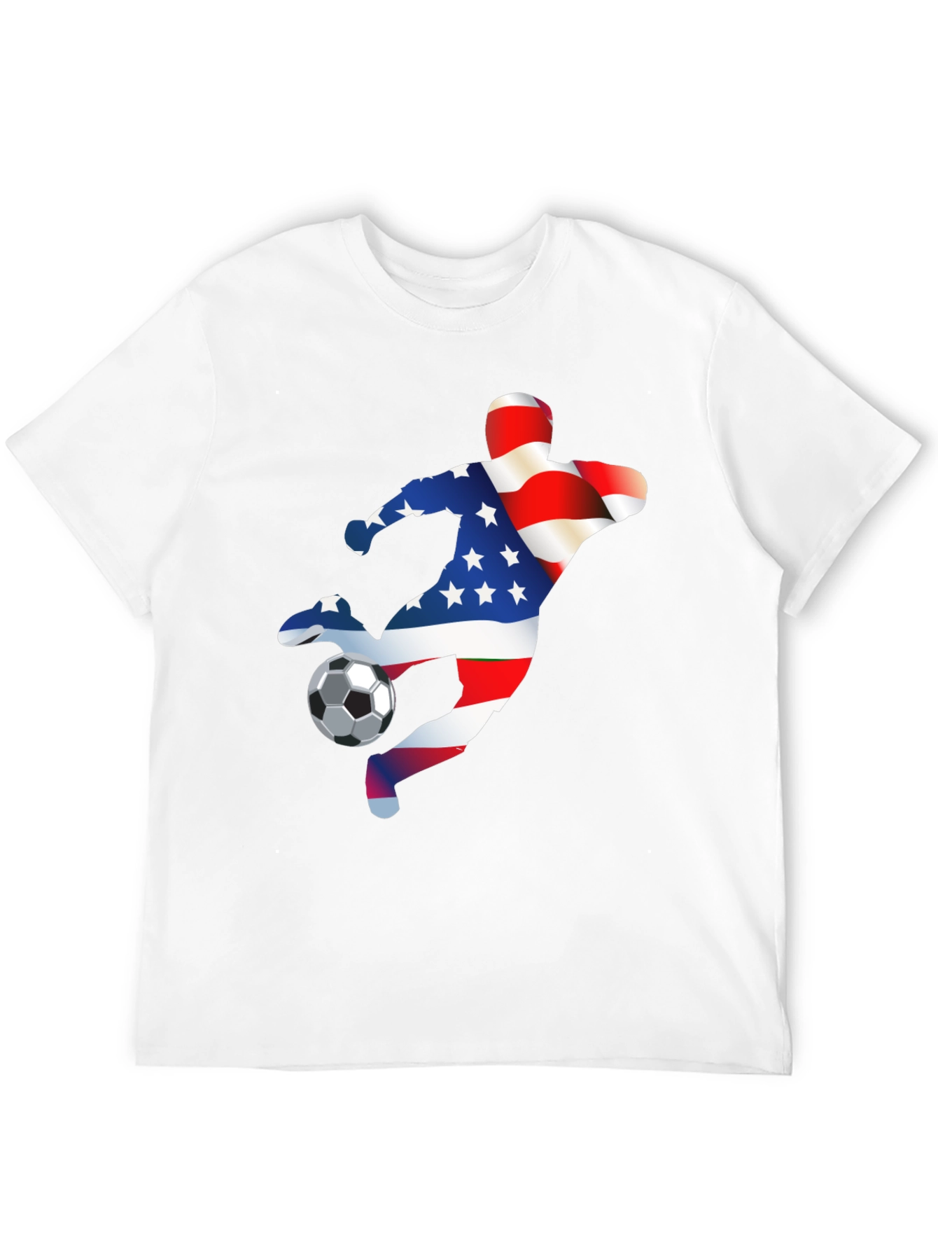 USA Soccer T-Shirt - Patriotic American Flag Design