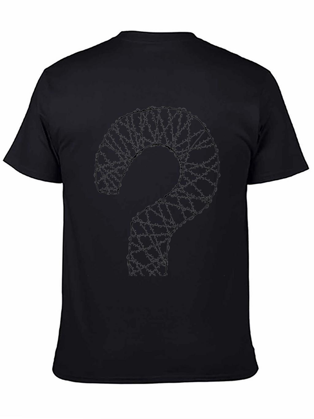 Barbed Wire Question Mark Graphic Tee - Black