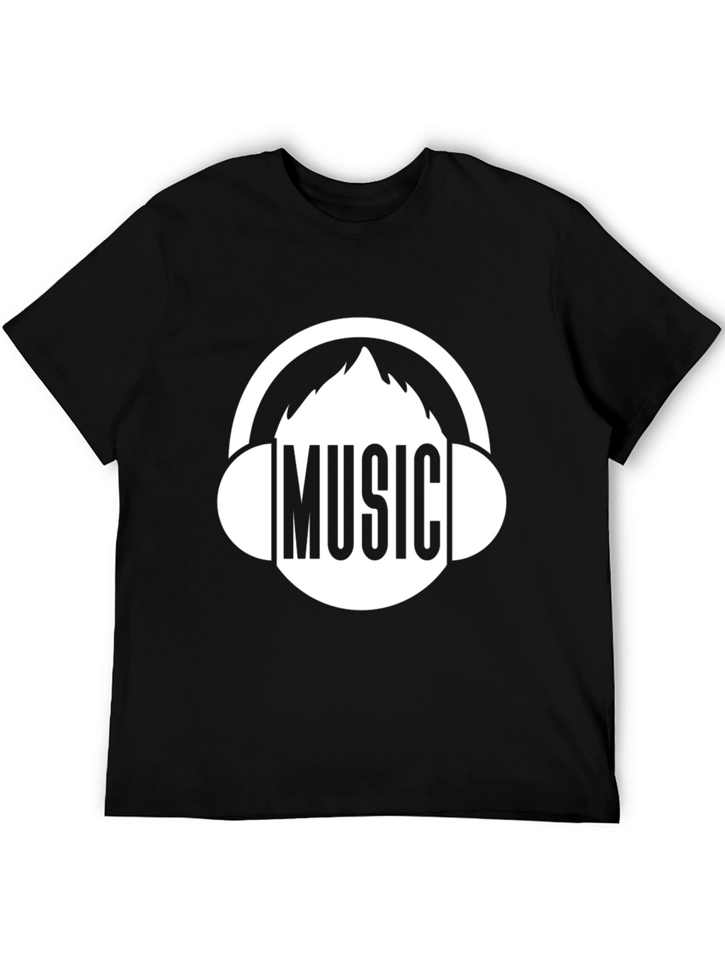 Music Lover Graphic Tee - Black Cotton Blend T-Shirt