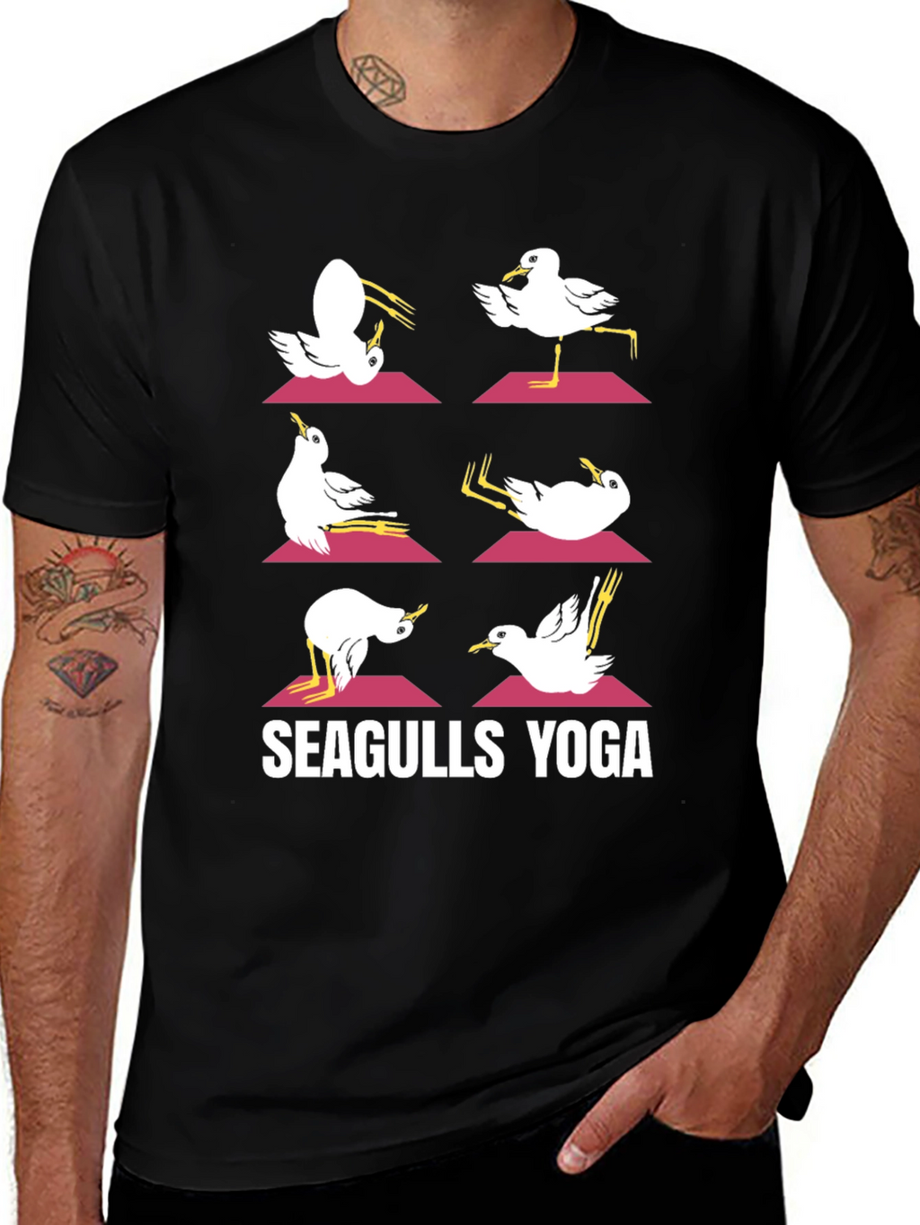 Seagulls Yoga Graphic T-Shirt
