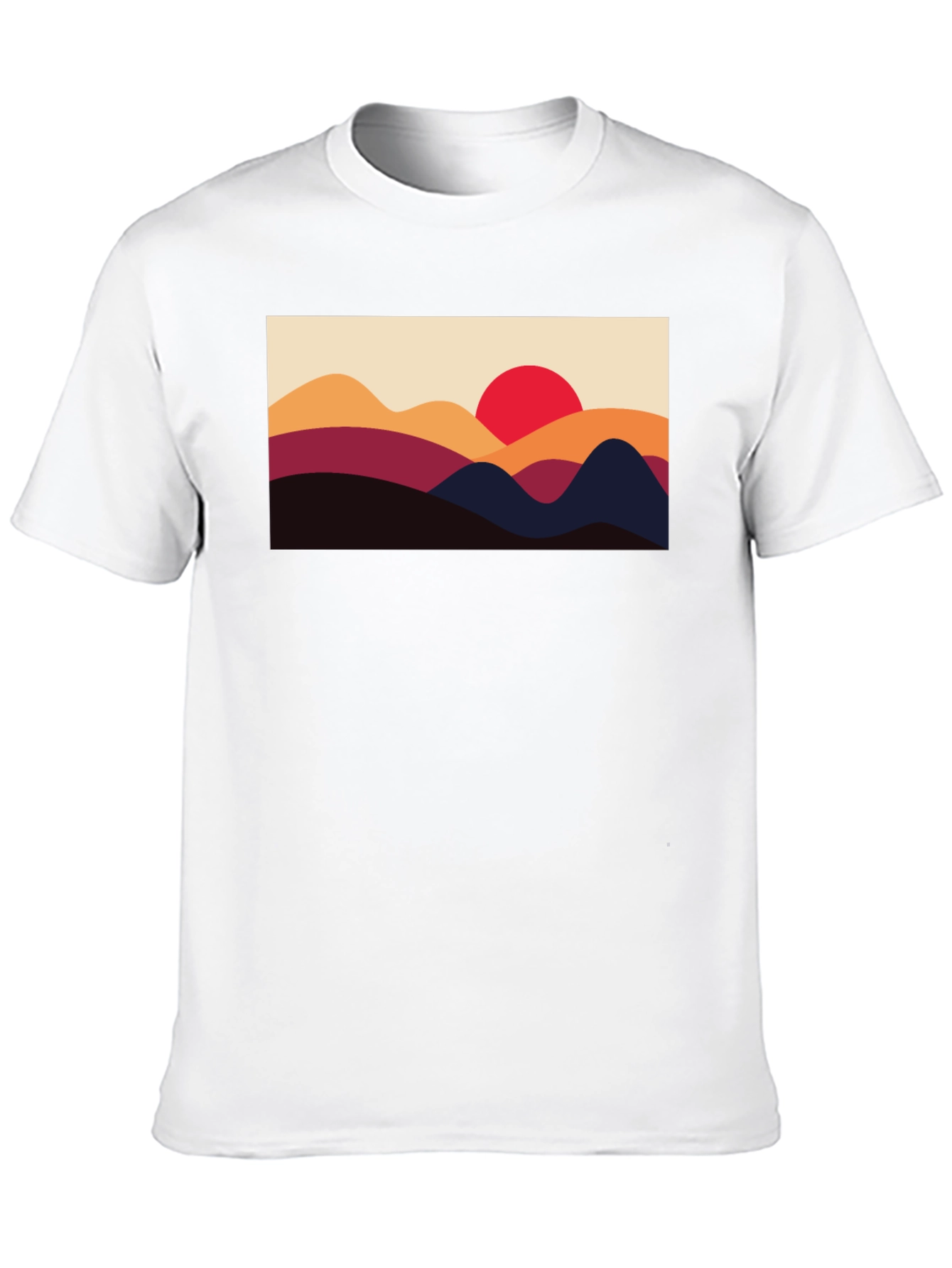 Sunset Mountain Graphic Tee - Black Cotton Blend