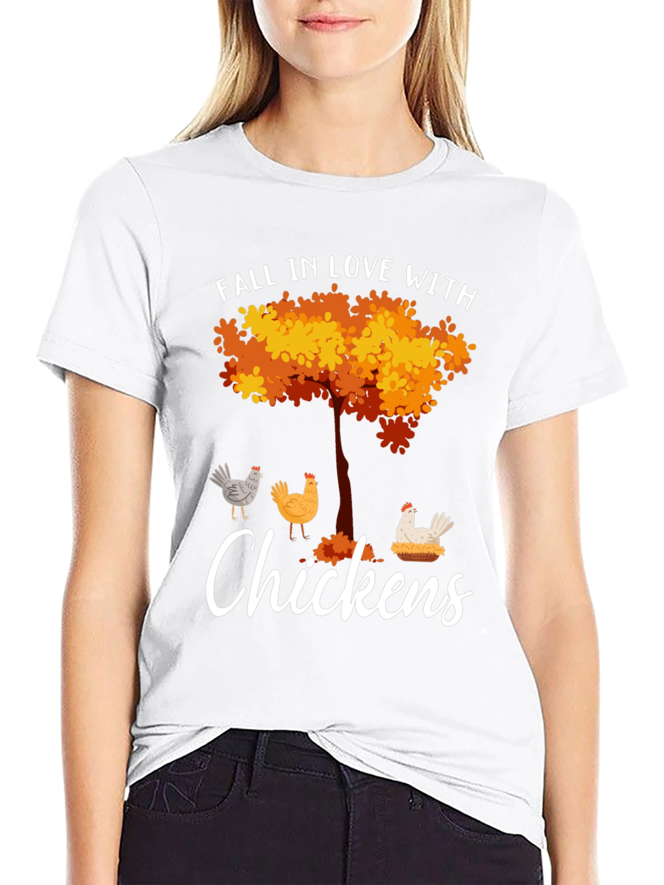 Fall in Love with Chickens T-Shirt