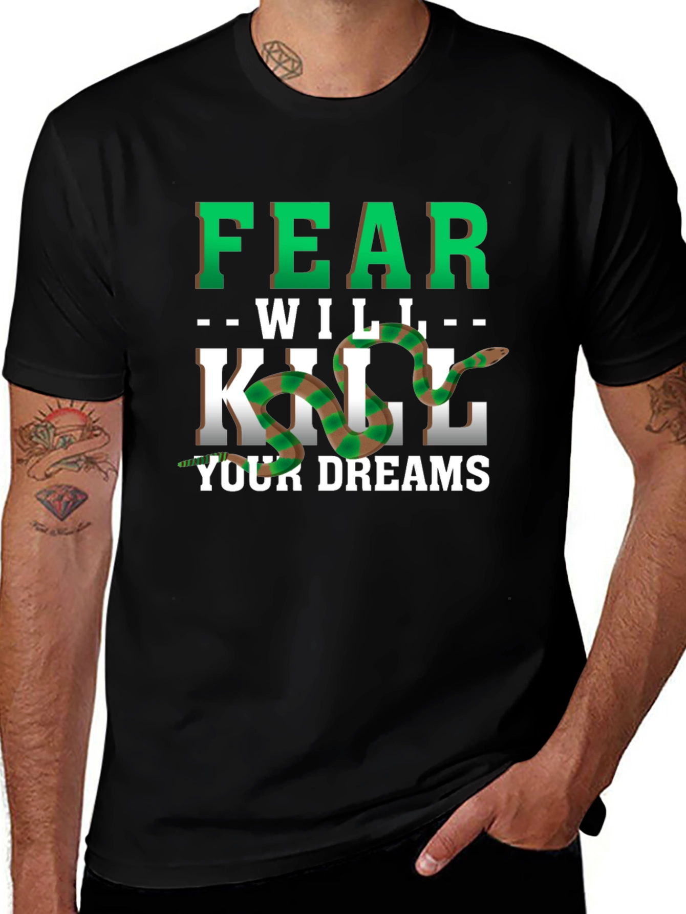 Fear Will Kill Your Dreams Snake Graphic Tee