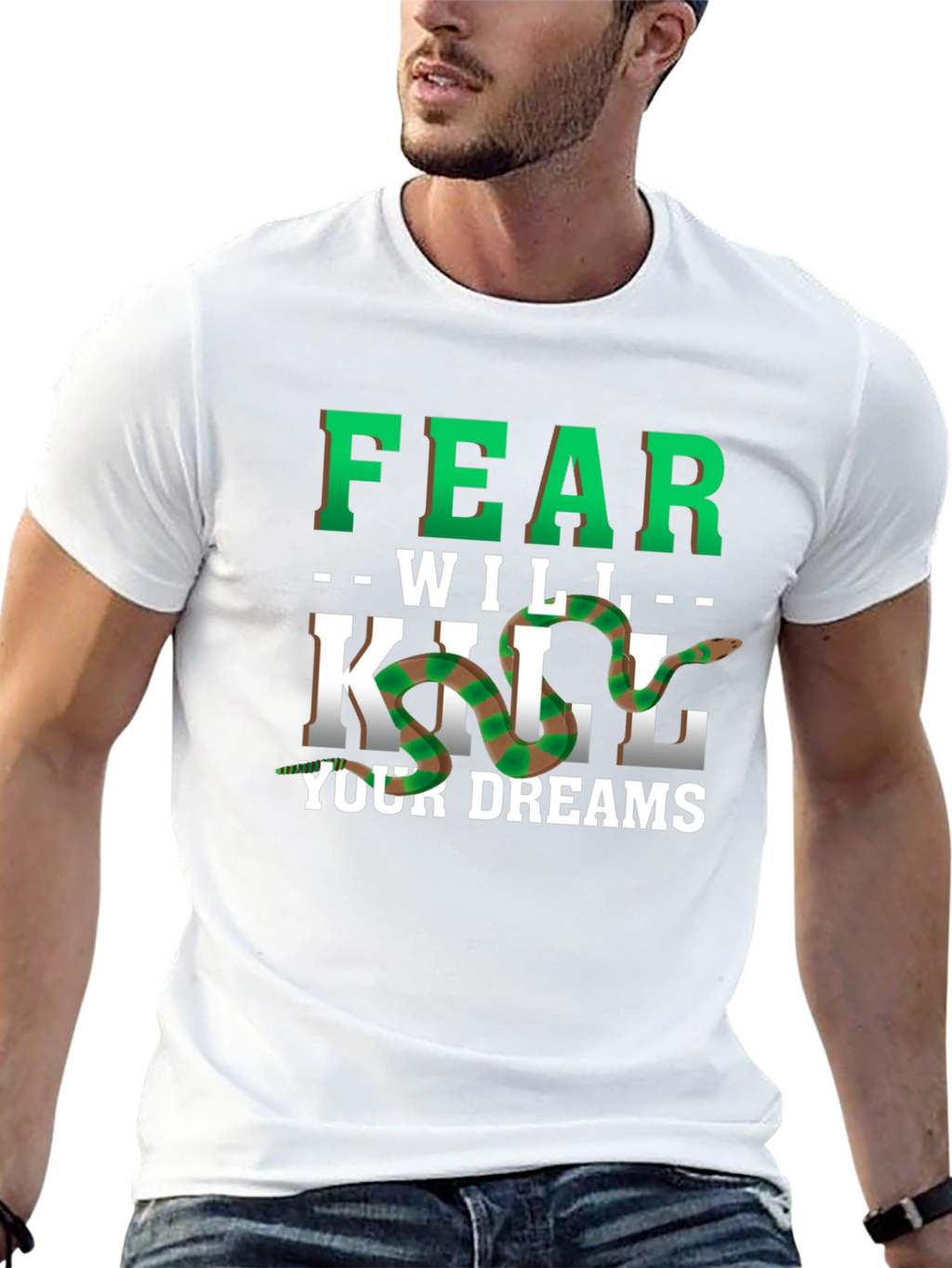 Fear Will Kill Your Dreams Snake Graphic Tee