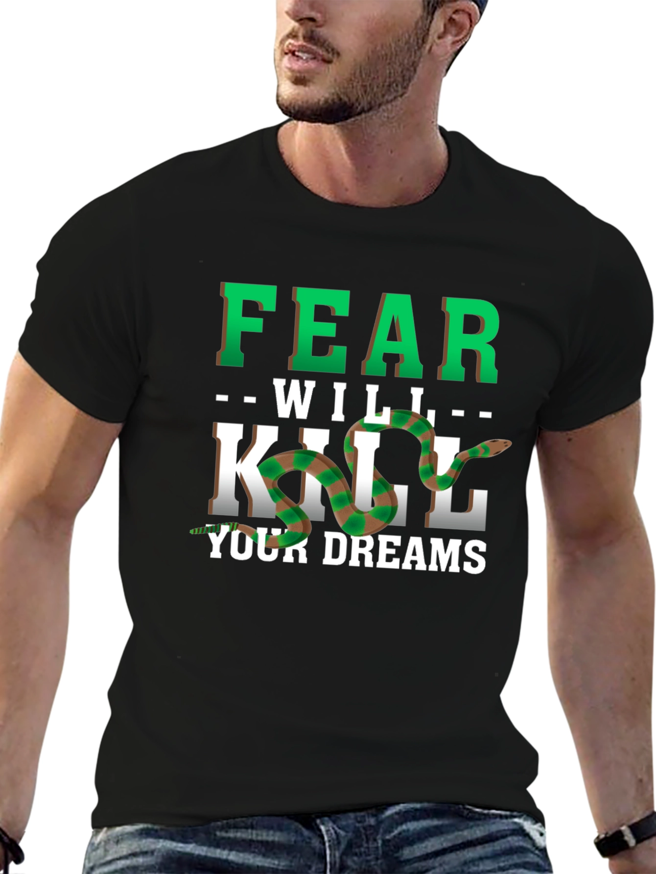 Fear Will Kill Your Dreams Snake Graphic Tee