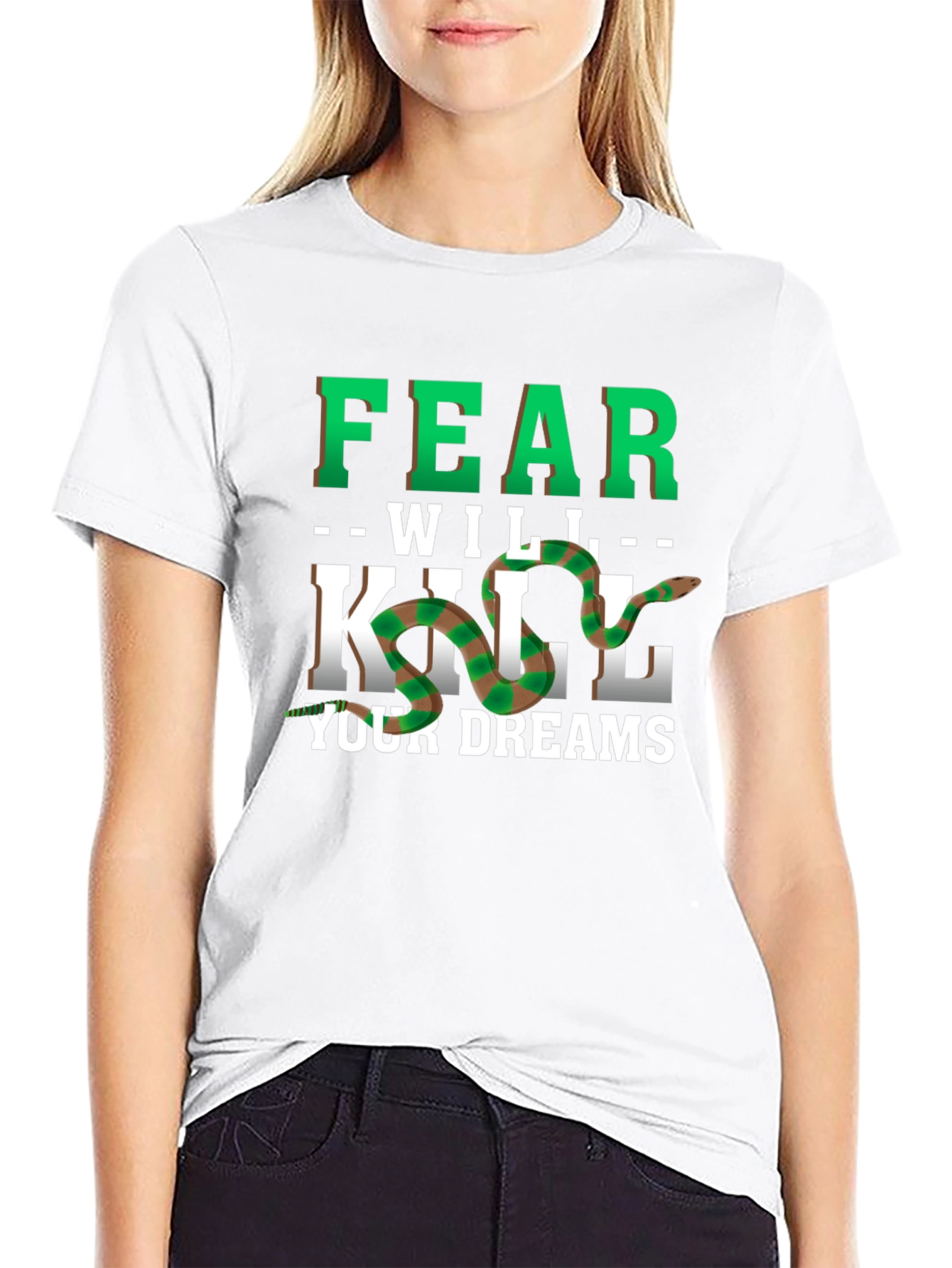 Fear Will Kill Your Dreams Snake Graphic Tee