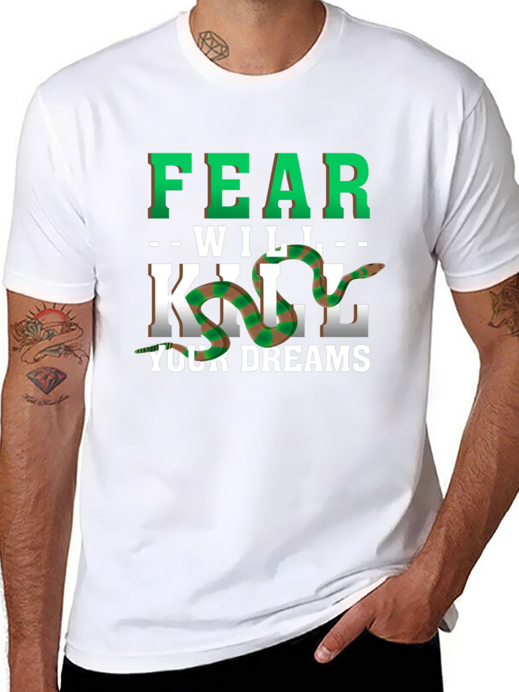 Fear Will Kill Your Dreams Snake Graphic Tee